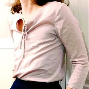 Ann Taylor silky silver shirt-small